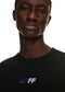 Black t-shirt with Off-White Exactly the Opposite logo embroidery