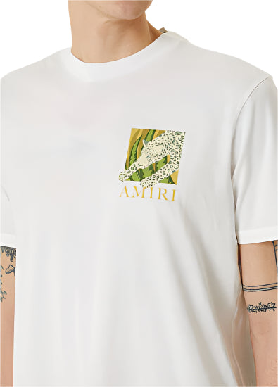 AMIRI Leopard-print T-shirt in Cotton-jersey White