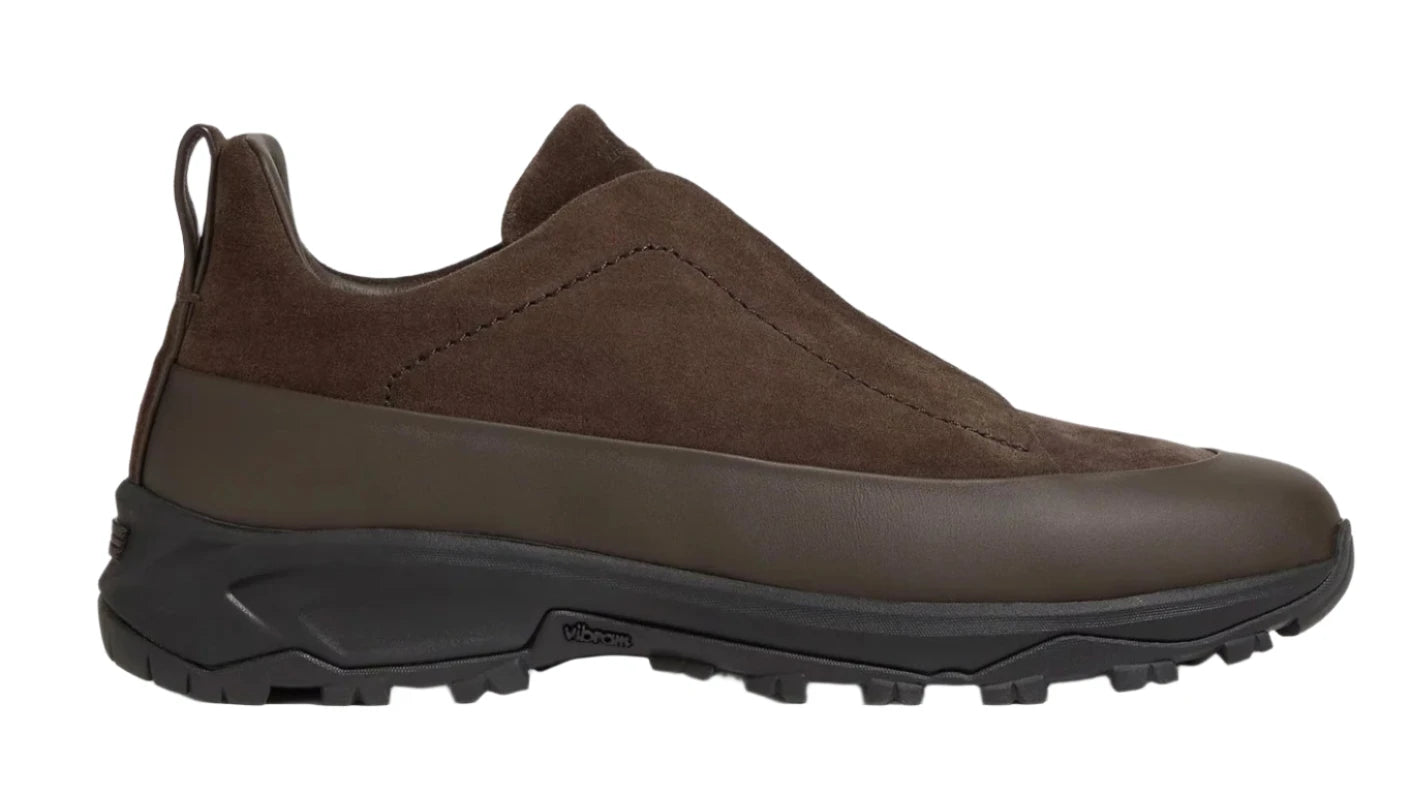 ZEGNA Triple Stitch Suede Sneakers "Brown"