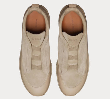 ZEGNA Triple Stitch Suede  Sneakers "Light Taupe"