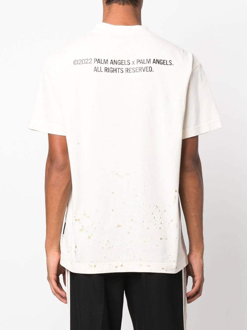 Palm Angels splatter-effect logo-print T-shirt