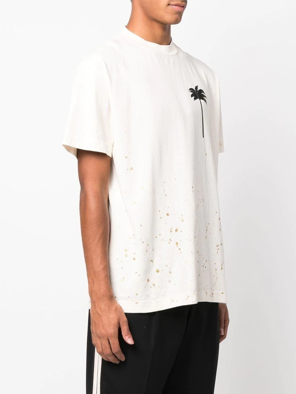 Palm Angels splatter-effect logo-print T-shirt