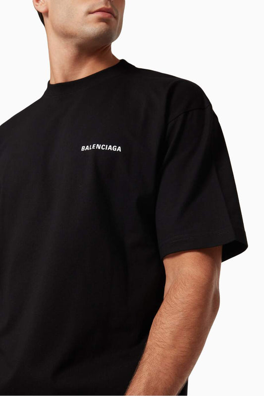 BALENCIAGANEW  Logo Medium Fit T-shirt in Cotton Jersey