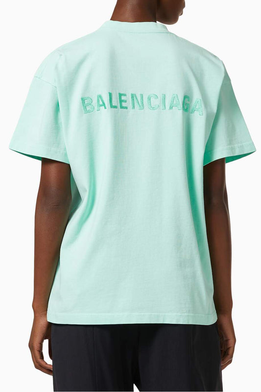 BALENCIAGA Logo Medium Fit T-shirt in Organic Vintage Jersey