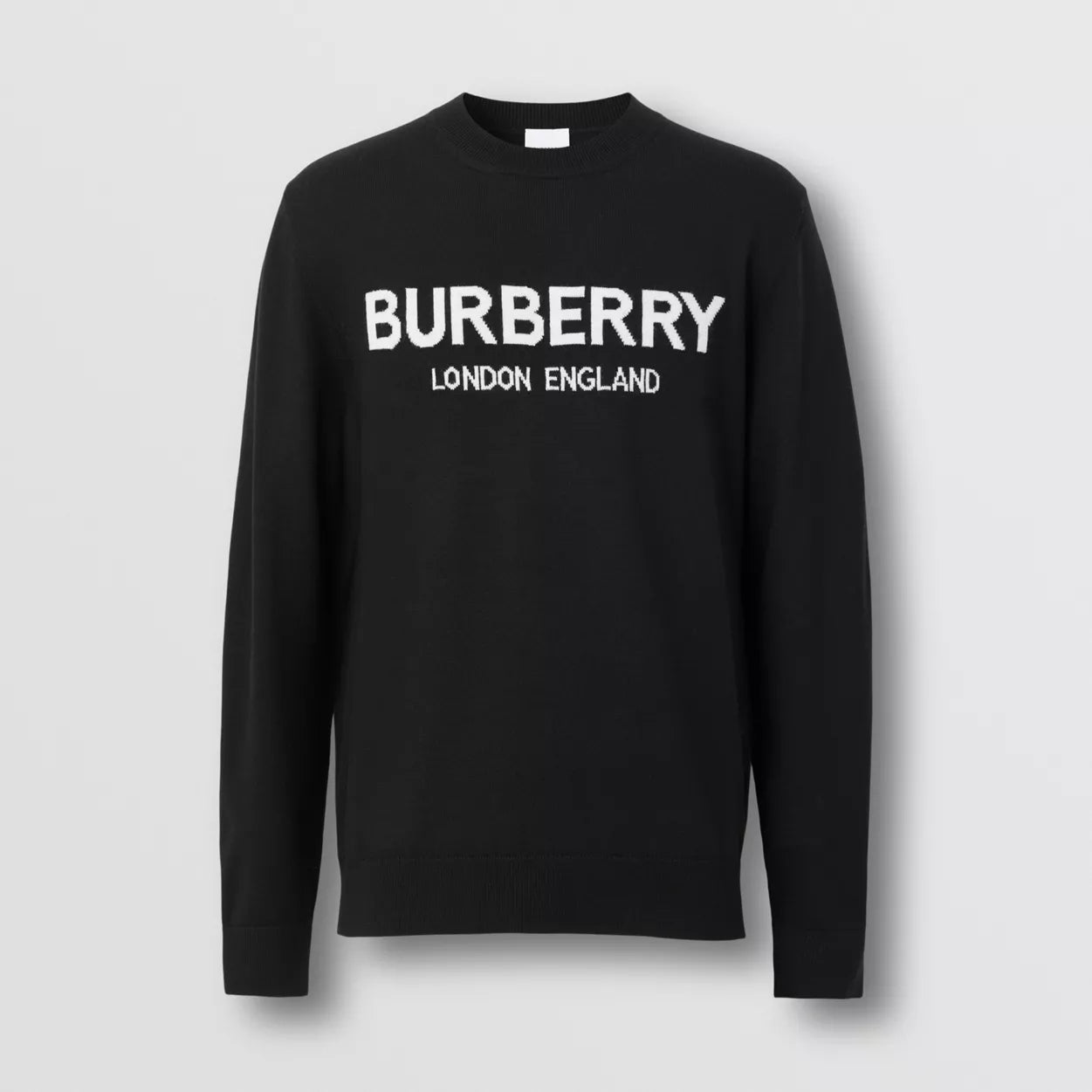 BURBERRY Logo Intarsia Wool Blend Sweater