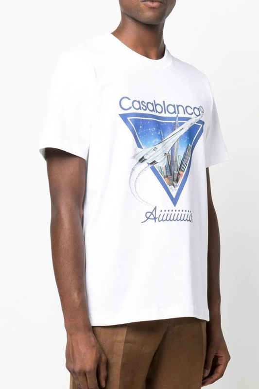 Casablanca graphic-print organic cotton T-shirt