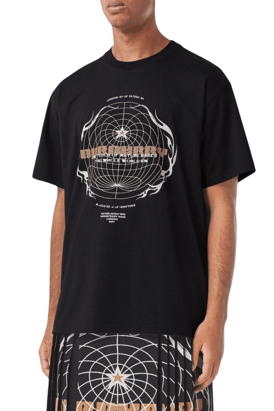BURBERRY graphic-print logo cotton T-shirt