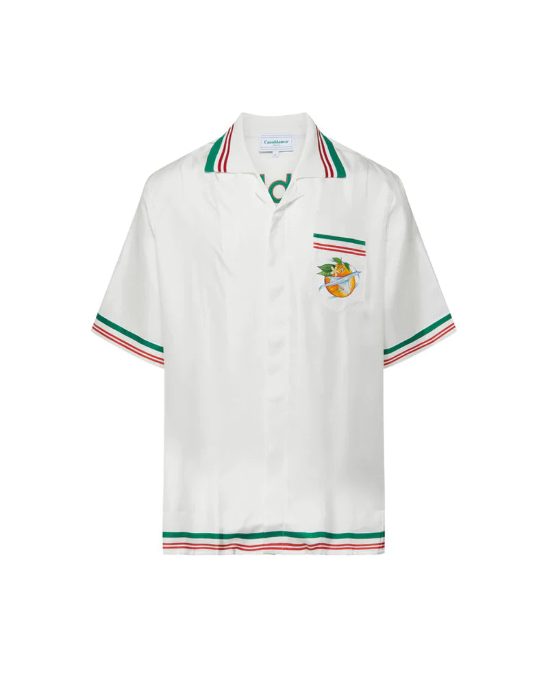 Casablanca Orbite Au Tour De L'Orange Silk Shirt